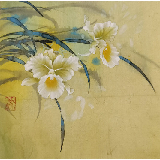 Hand-painted Lily Flower Watercolor Artwork – Elegant & Vibrant, Premium MATT Paper, Natural Wood Frame, Multiple Sizes & Colors