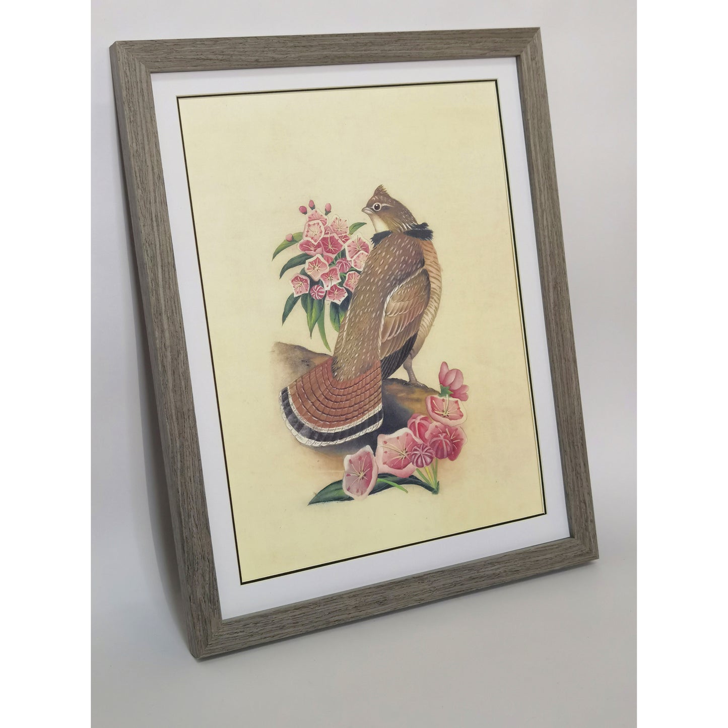 Pennsylvania Ruffed Grouse Hand-painted Art Print - Premium MATT Paper, Natural Wood Frame, Wall & Tabletop Décor, Multiple Sizes & Colors