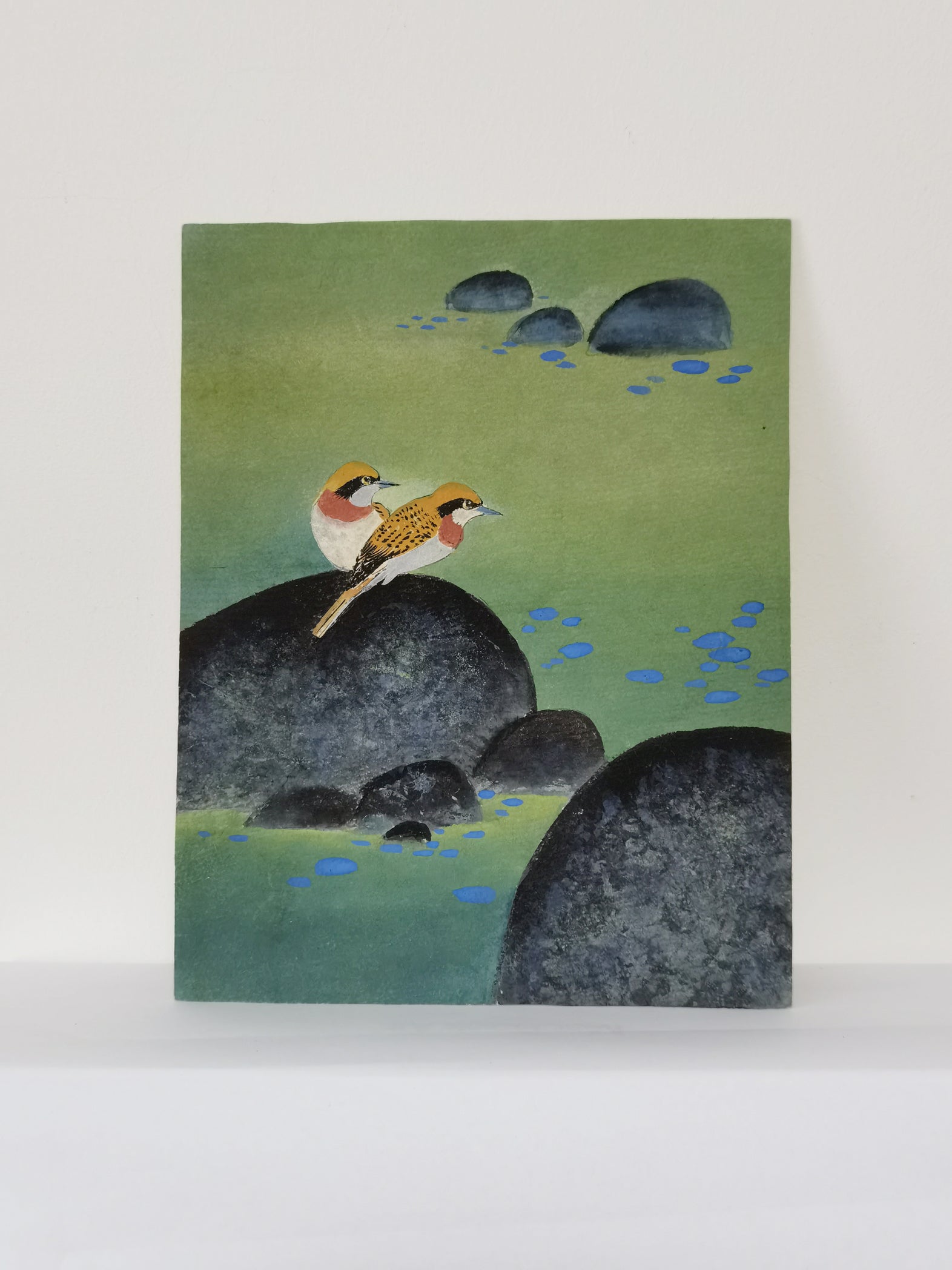 Finch Vividland Handmade Art Printing Duckweed Pond with Wood Frame