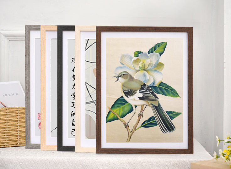 MockingBird State Bird Handmade Art Printing Mississippi Magnolia with Wood Frame