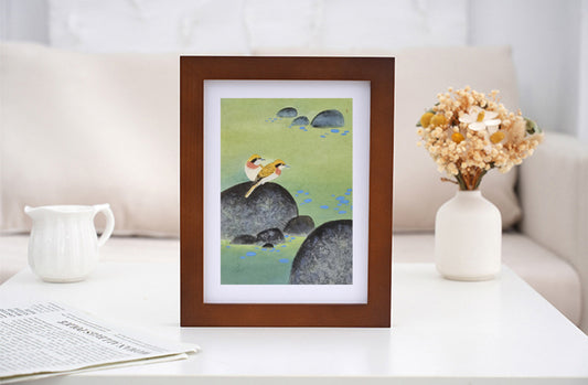 Finch Vividland Handmade Art Printing Duckweed Pond with Wood Frame
