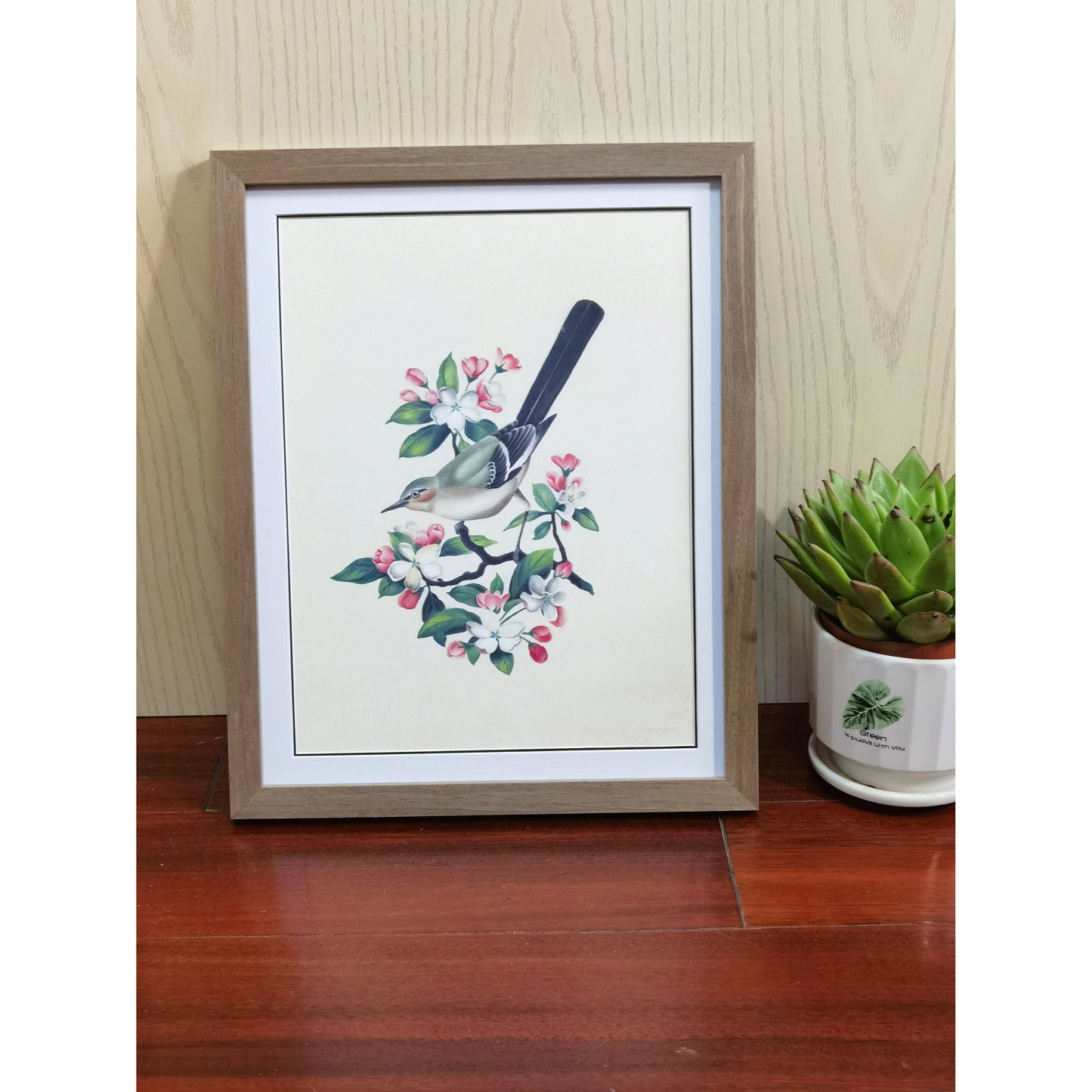 Arkansas Eastern Bluebird Hand-painted Art Print - Premium MATT Paper, Natural Wood Frame, Wall & Tabletop Décor, Multiple Sizes & Colors