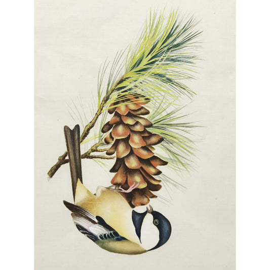 Maine Chickadee Hand-painted Art Print - Premium MATT Paper, Natural Wood Frame, Wall & Tabletop Décor, Multiple Sizes & Colors