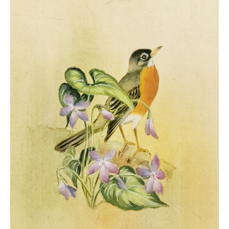 Hand-painted American Robin Artwork – Fine Brush Technique, Premium MATT Paper, Natural Wood Frame, Multiple Sizes & Colors