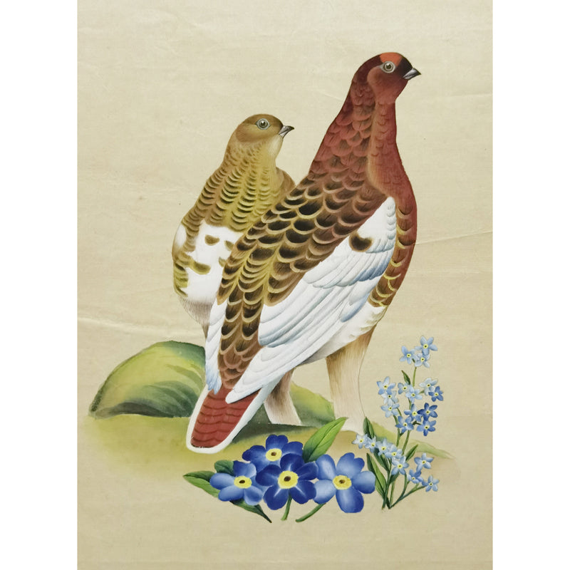 Alaska Willow Ptarmigan Hand-painted Art Print - Premium MATT Paper, Natural Wood Frame, Wall & Tabletop Décor, Multiple Sizes & Colors