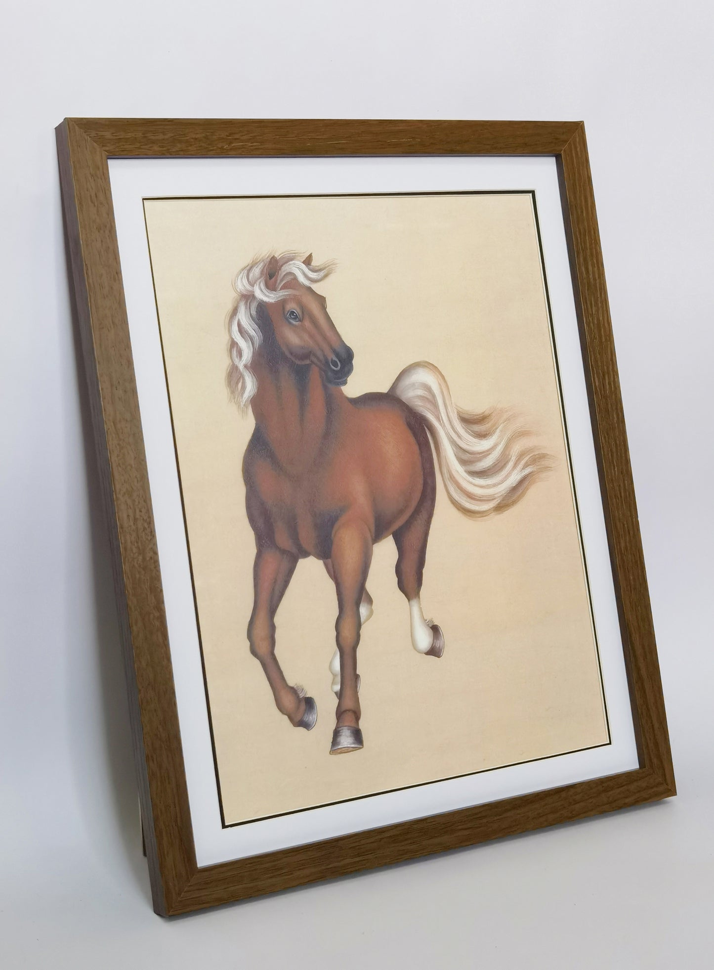 American Quarter Horse Artwork – Hand-painted Fine Art, Premium MATT Paper, Natural Wood Frame, Multiple Sizes & Colors