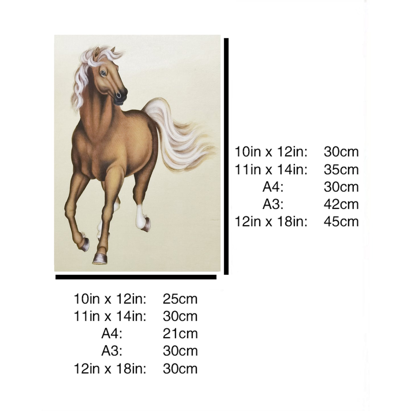 American Quarter Horse Artwork – Hand-painted Fine Art, Premium MATT Paper, Natural Wood Frame, Multiple Sizes & Colors
