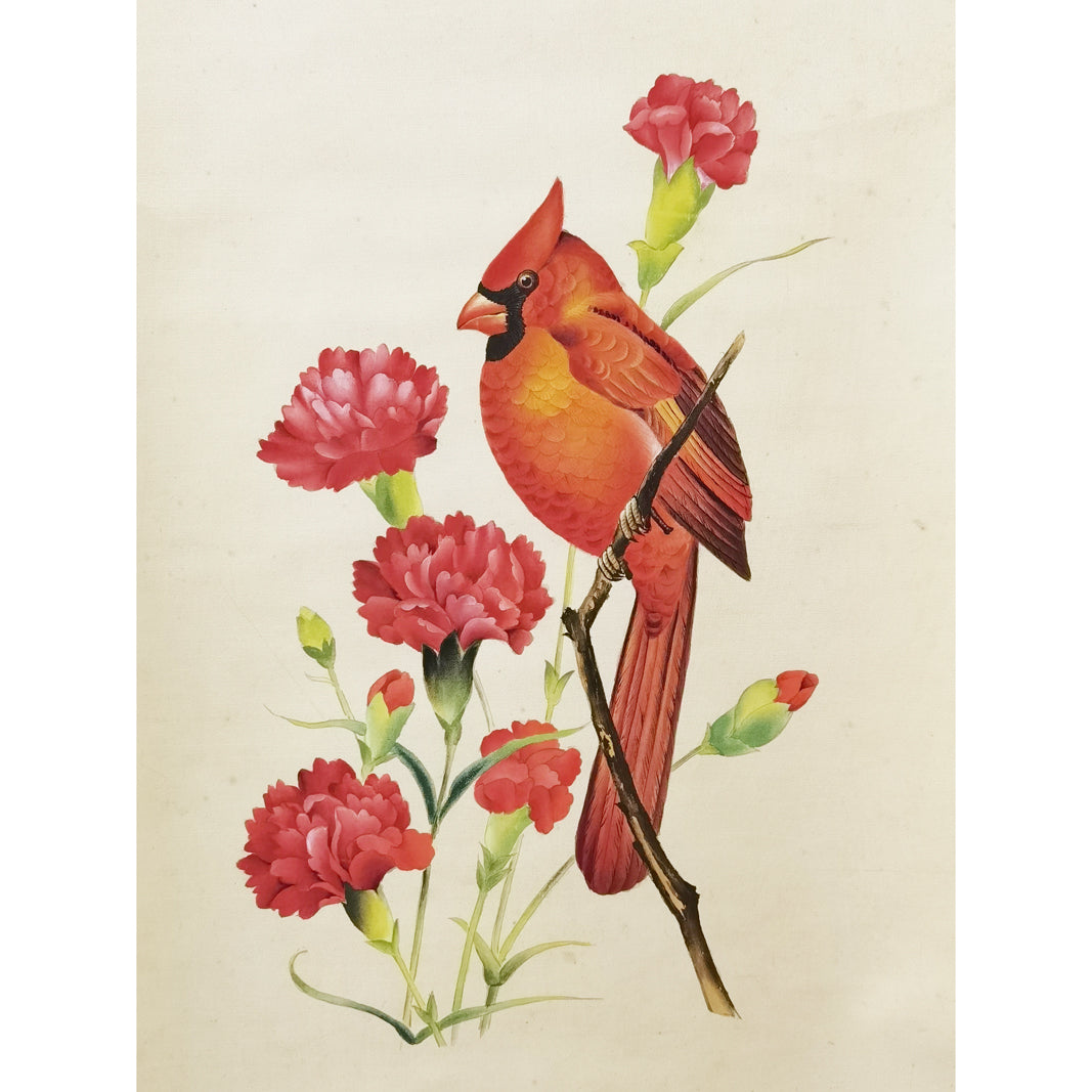 North Carolina Cardinal Hand-painted Art Print - Premium MATT Paper, Natural Wood Frame, Wall & Tabletop Décor, Multiple Sizes & Colors Available