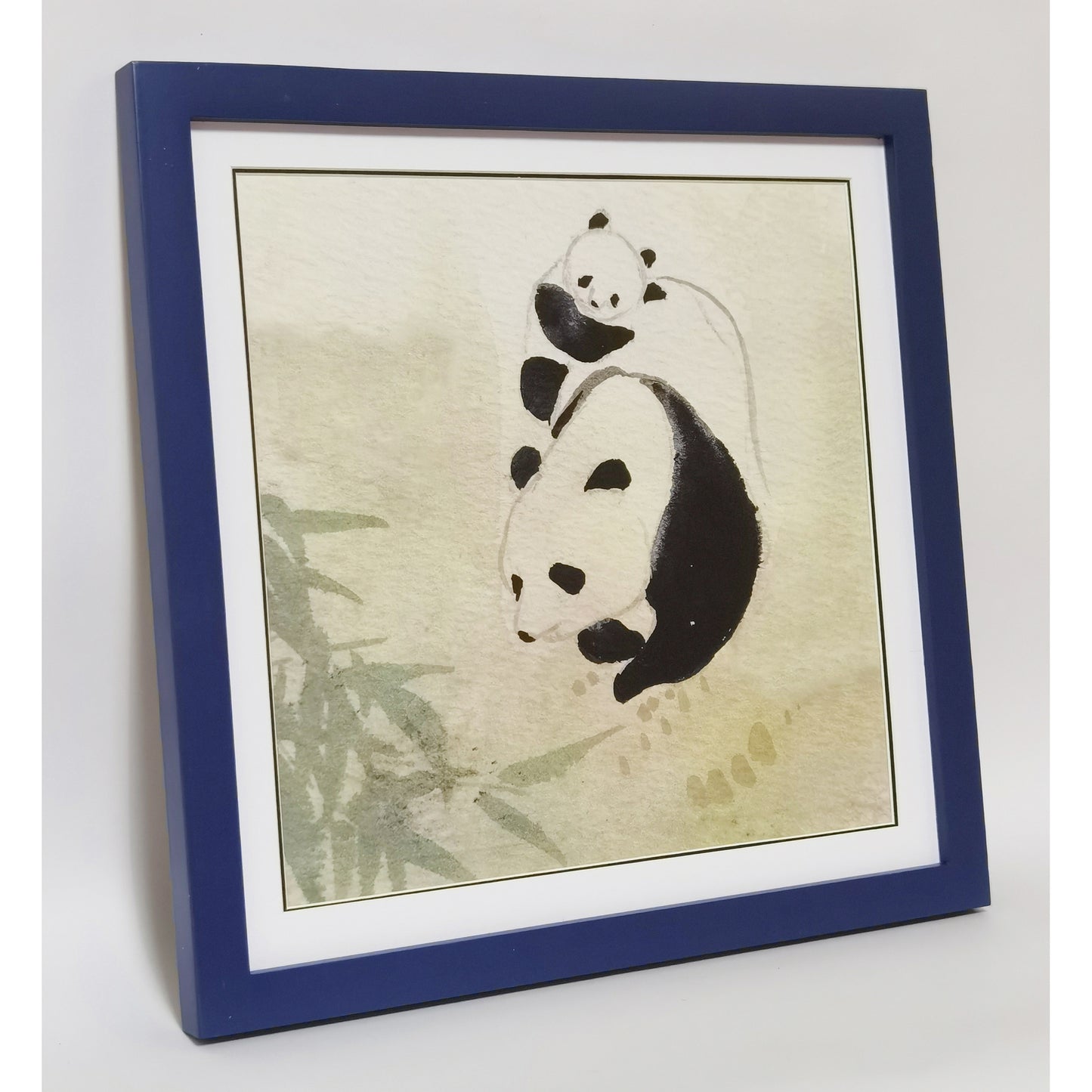 Panda Mother's Love Landscape Handmade Painting Art Solid Wood Framed Poster Picture Print Artwork