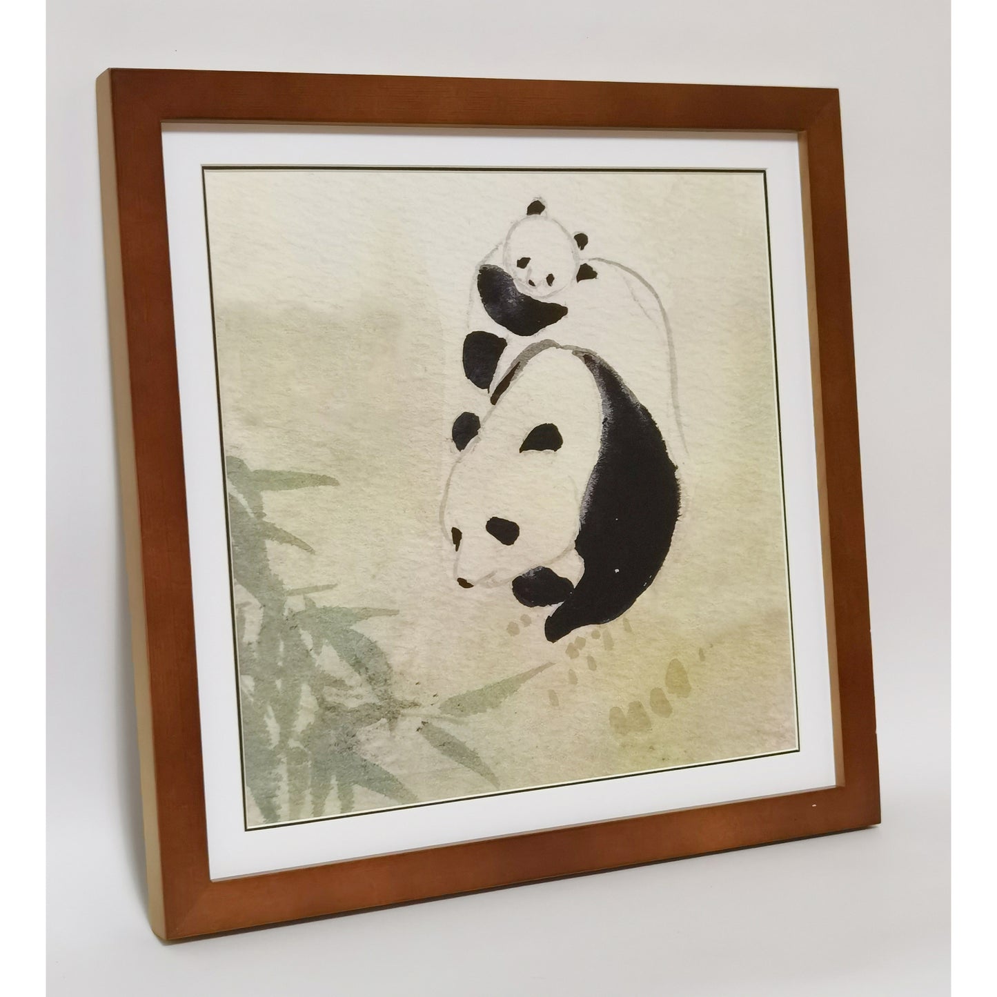 Panda Mother's Love Landscape Handmade Painting Art Solid Wood Framed Poster Picture Print Artwork