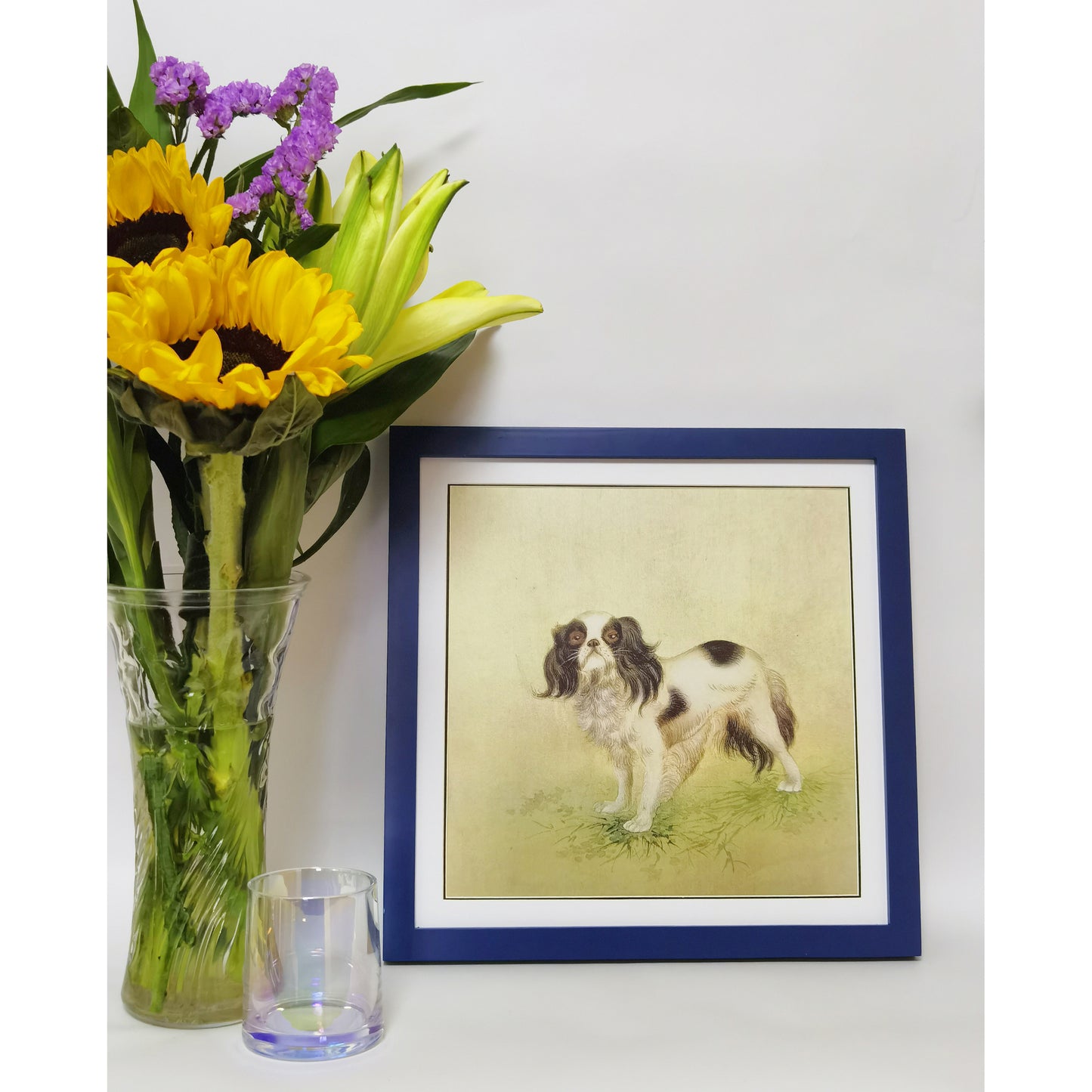 Hand-painted Pekingese Dog Art Print – Gongbi Technique, Premium MATT Paper, Natural Wood Frame, Multiple Sizes & Colors