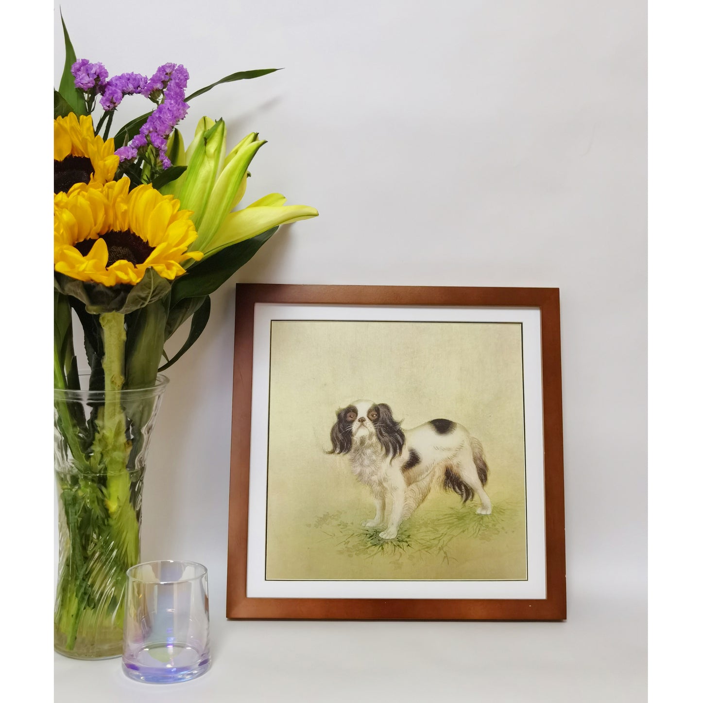 Hand-painted Pekingese Dog Art Print – Gongbi Technique, Premium MATT Paper, Natural Wood Frame, Multiple Sizes & Colors