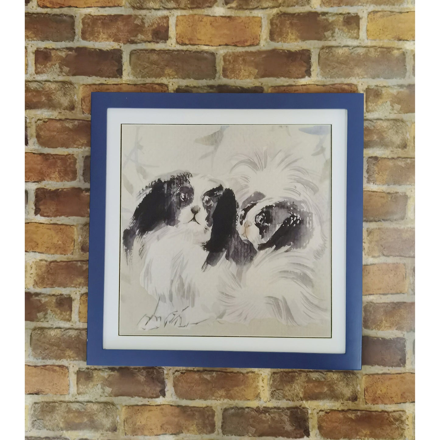 Watercolor Pekingese Dogs Art Print – Hand-painted, Premium MATT Paper, Natural Wood Frame, Multiple Sizes & Colors