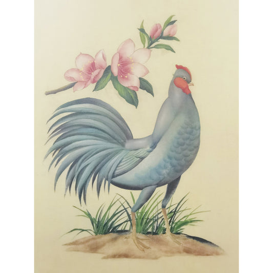 Delaware Blue Hen Hand-painted Art Print - Premium MATT Paper, Natural Wood Frame, Wall & Tabletop Décor, Multiple Sizes & Colors
