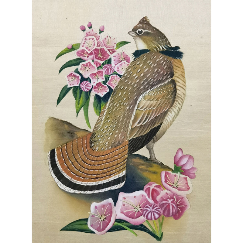 Pennsylvania Ruffed Grouse Hand-painted Art Print - Premium MATT Paper, Natural Wood Frame, Wall & Tabletop Décor, Multiple Sizes & Colors