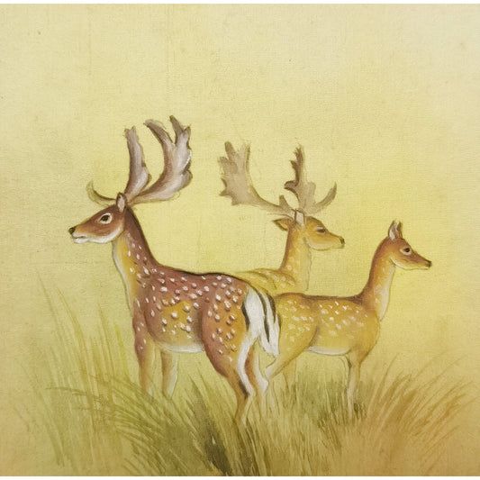 Hand-painted Deer Herd Artwork – Wild & Lifelike, Premium MATT Paper, Natural Wood Frame, Multiple Sizes & Colors