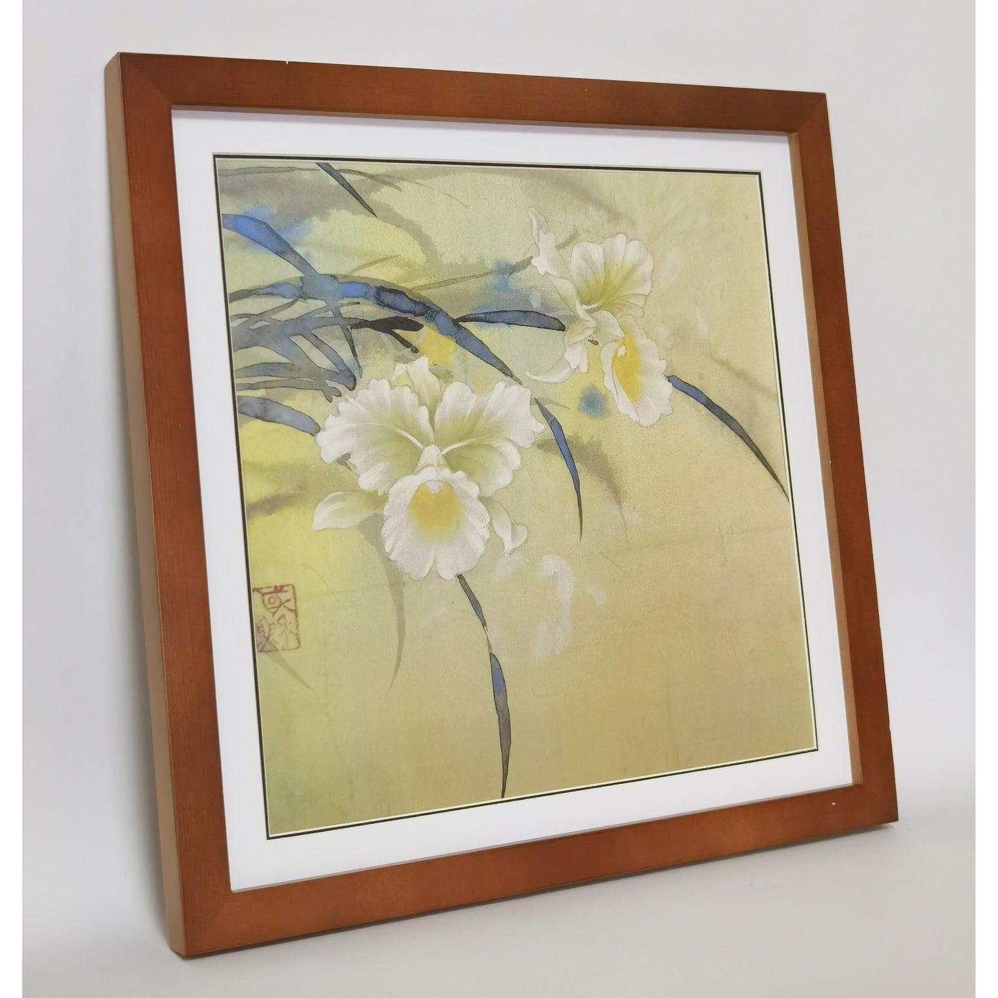 Hand-painted Lily Flower Watercolor Artwork – Elegant & Vibrant, Premium MATT Paper, Natural Wood Frame, Multiple Sizes & Colors