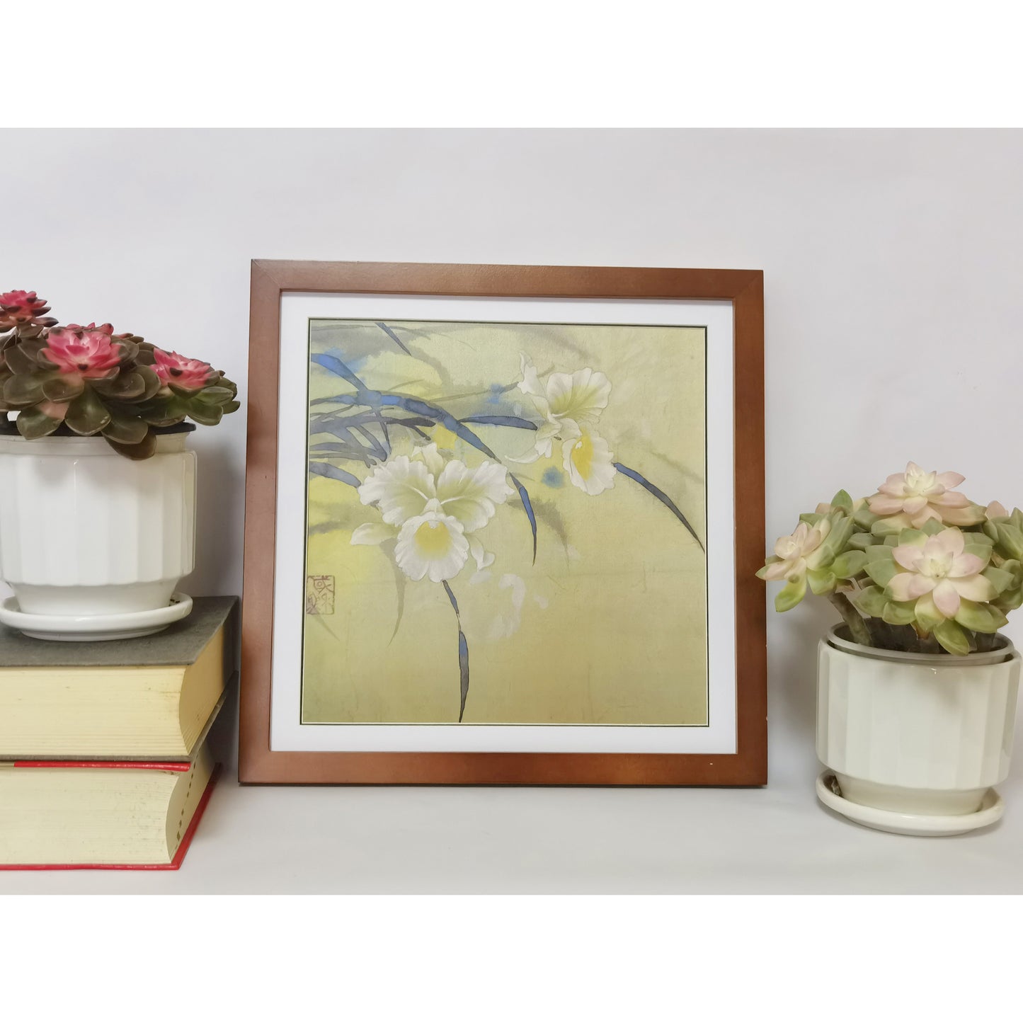 Hand-painted Lily Flower Watercolor Artwork – Elegant & Vibrant, Premium MATT Paper, Natural Wood Frame, Multiple Sizes & Colors