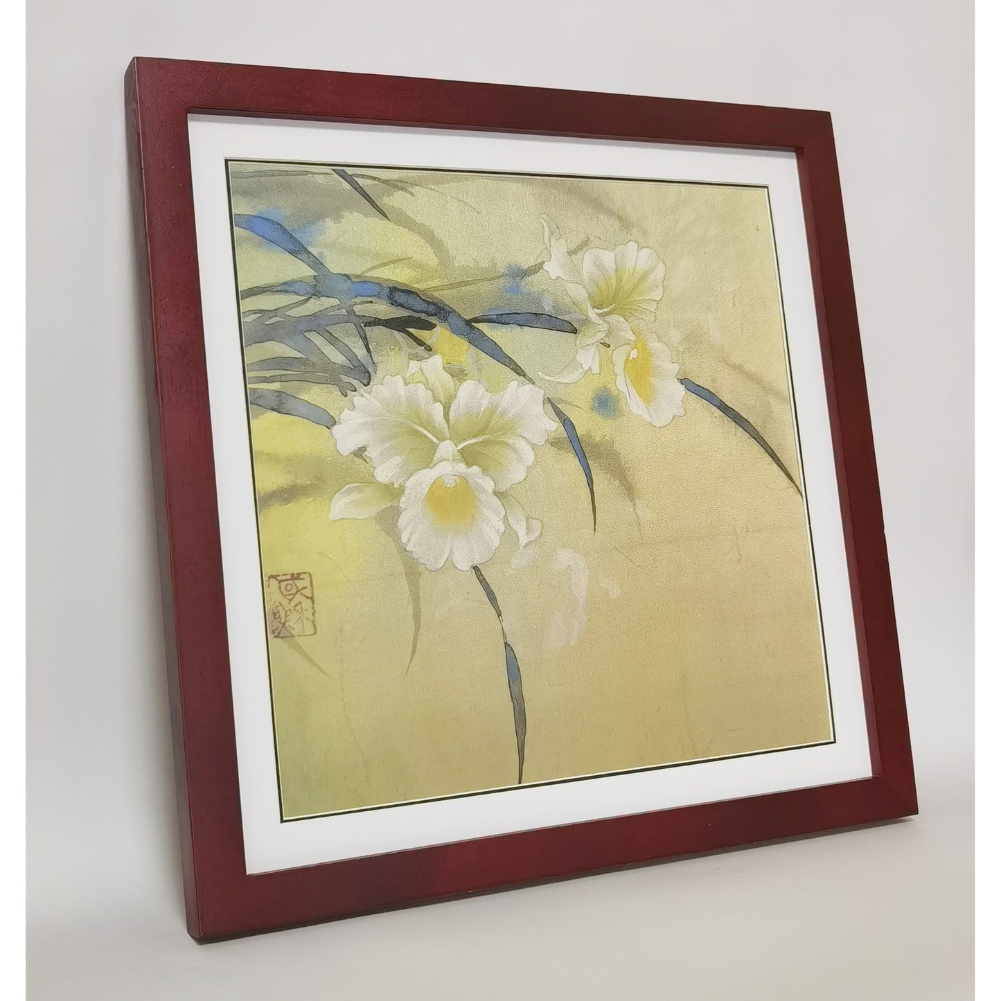 Hand-painted Lily Flower Watercolor Artwork – Elegant & Vibrant, Premium MATT Paper, Natural Wood Frame, Multiple Sizes & Colors