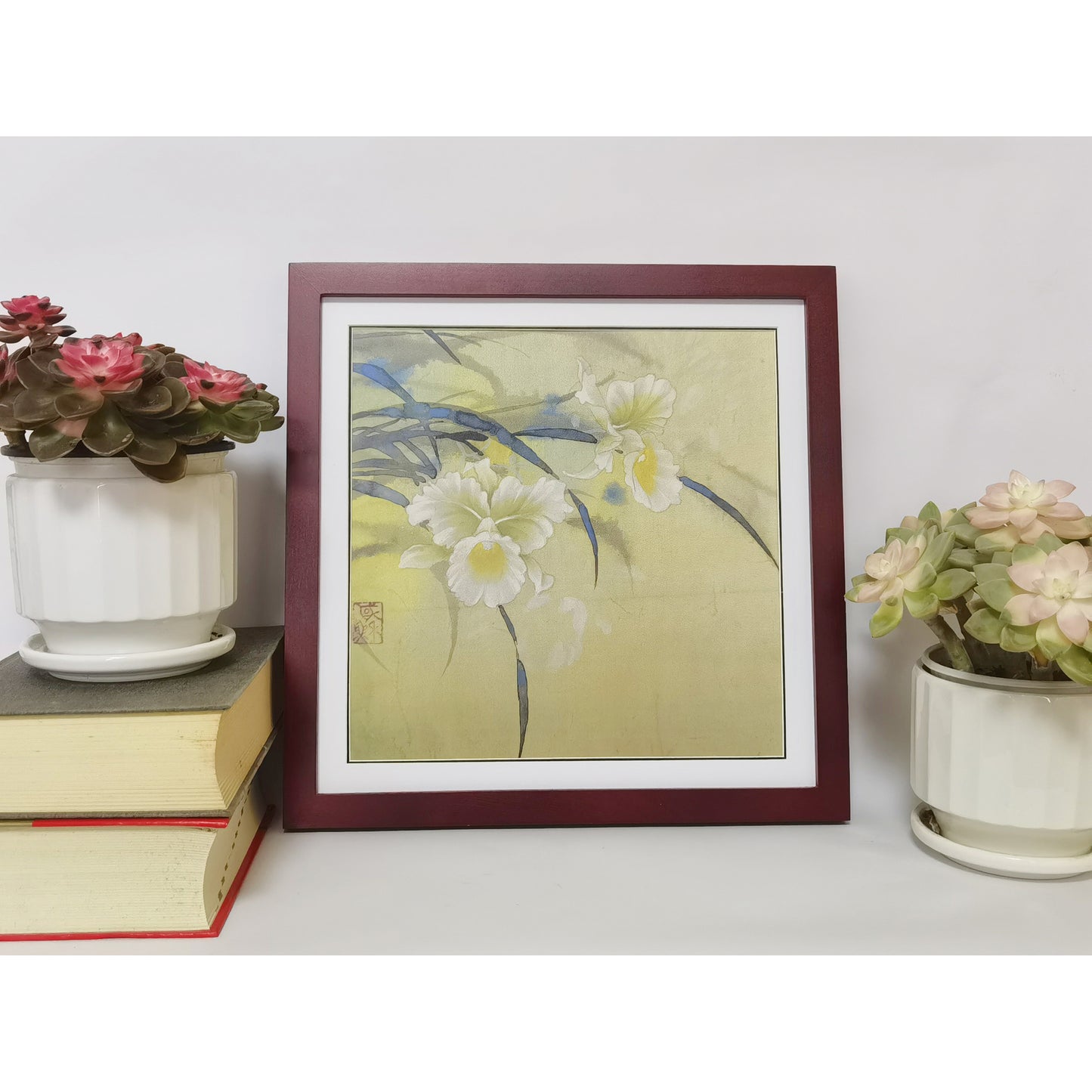 Hand-painted Lily Flower Watercolor Artwork – Elegant & Vibrant, Premium MATT Paper, Natural Wood Frame, Multiple Sizes & Colors
