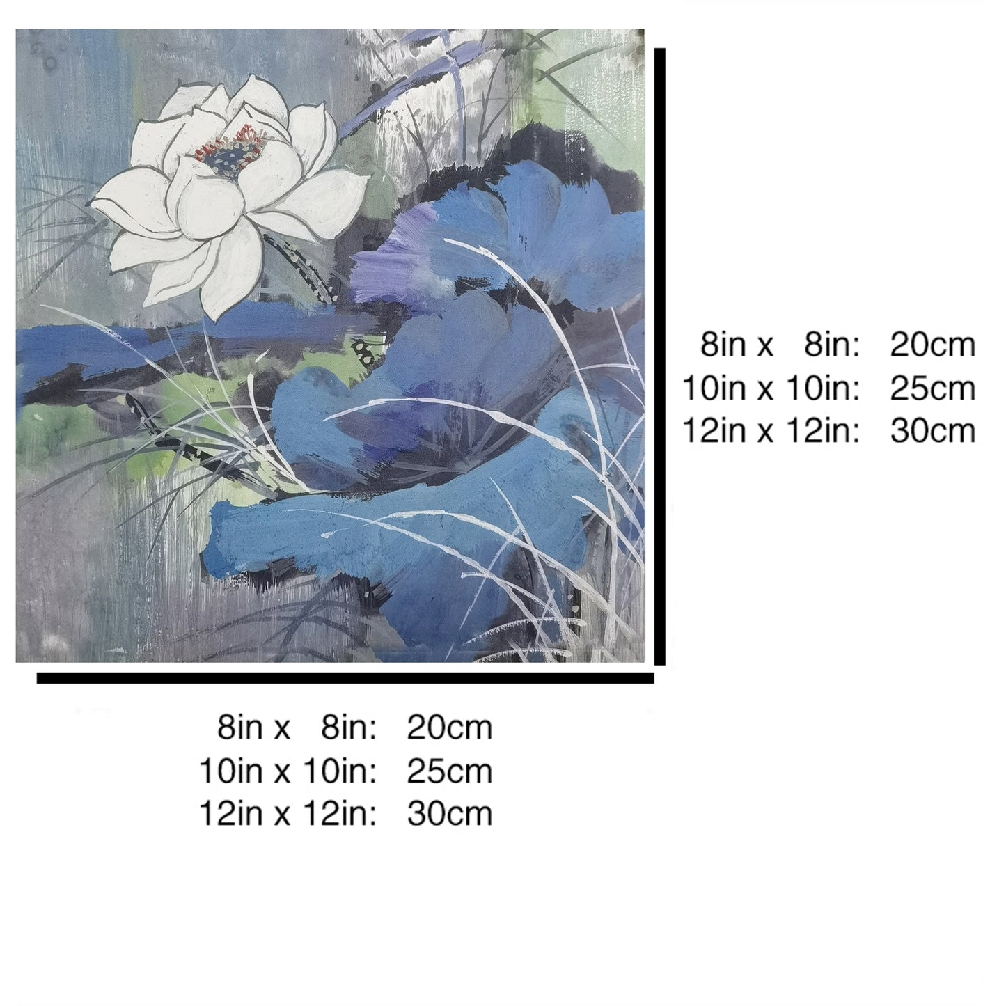 Hand-painted Lotus Flower Artwork – Watercolor Technique, Premium MATT Paper, Natural Wood Frame, Multiple Sizes & Colors