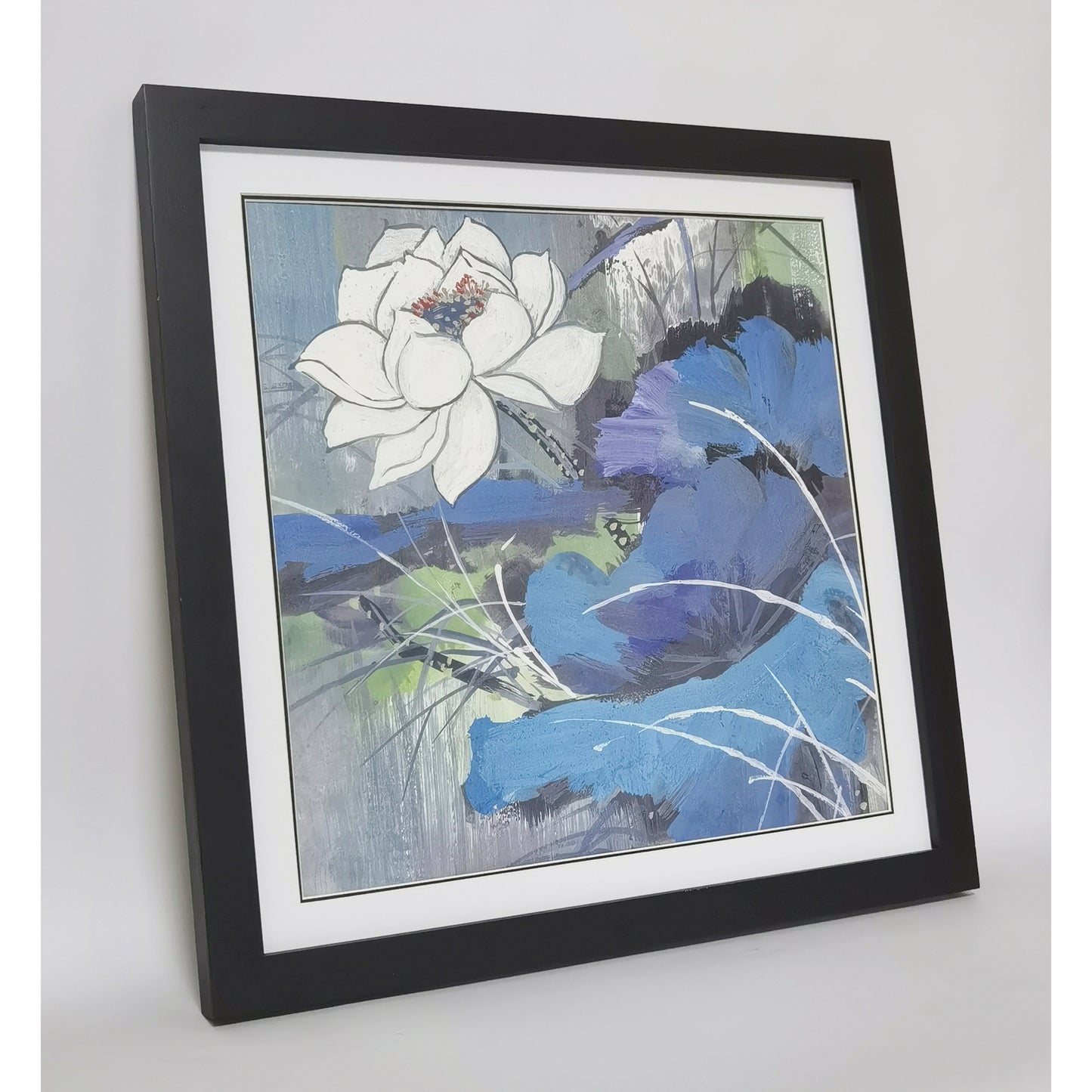 Hand-painted Lotus Flower Artwork – Watercolor Technique, Premium MATT Paper, Natural Wood Frame, Multiple Sizes & Colors