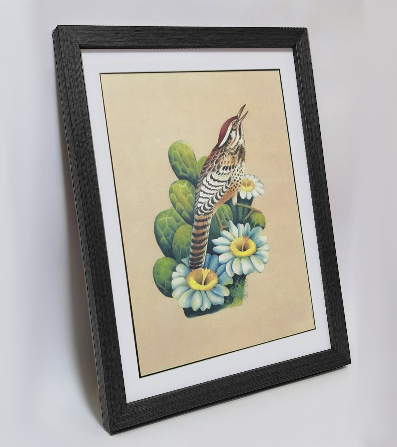 Arizona Brown-Crested Flycatcher Home Decor Print | Hand-Painted, High-Quality MATT Paper Print, Natural Wood Frame,Multiple Sizes &Colors