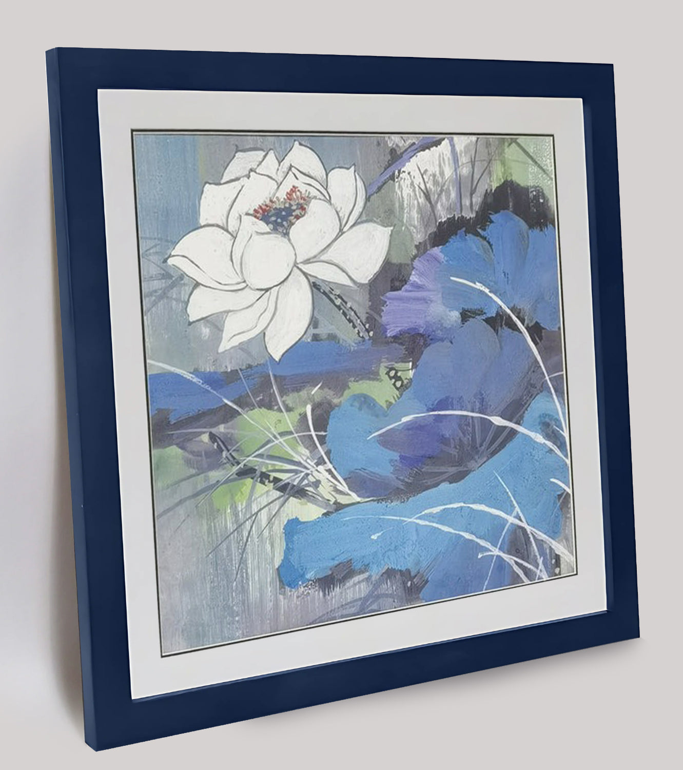 Hand-painted Lotus Flower Artwork – Watercolor Technique, Premium MATT Paper, Natural Wood Frame, Multiple Sizes & Colors
