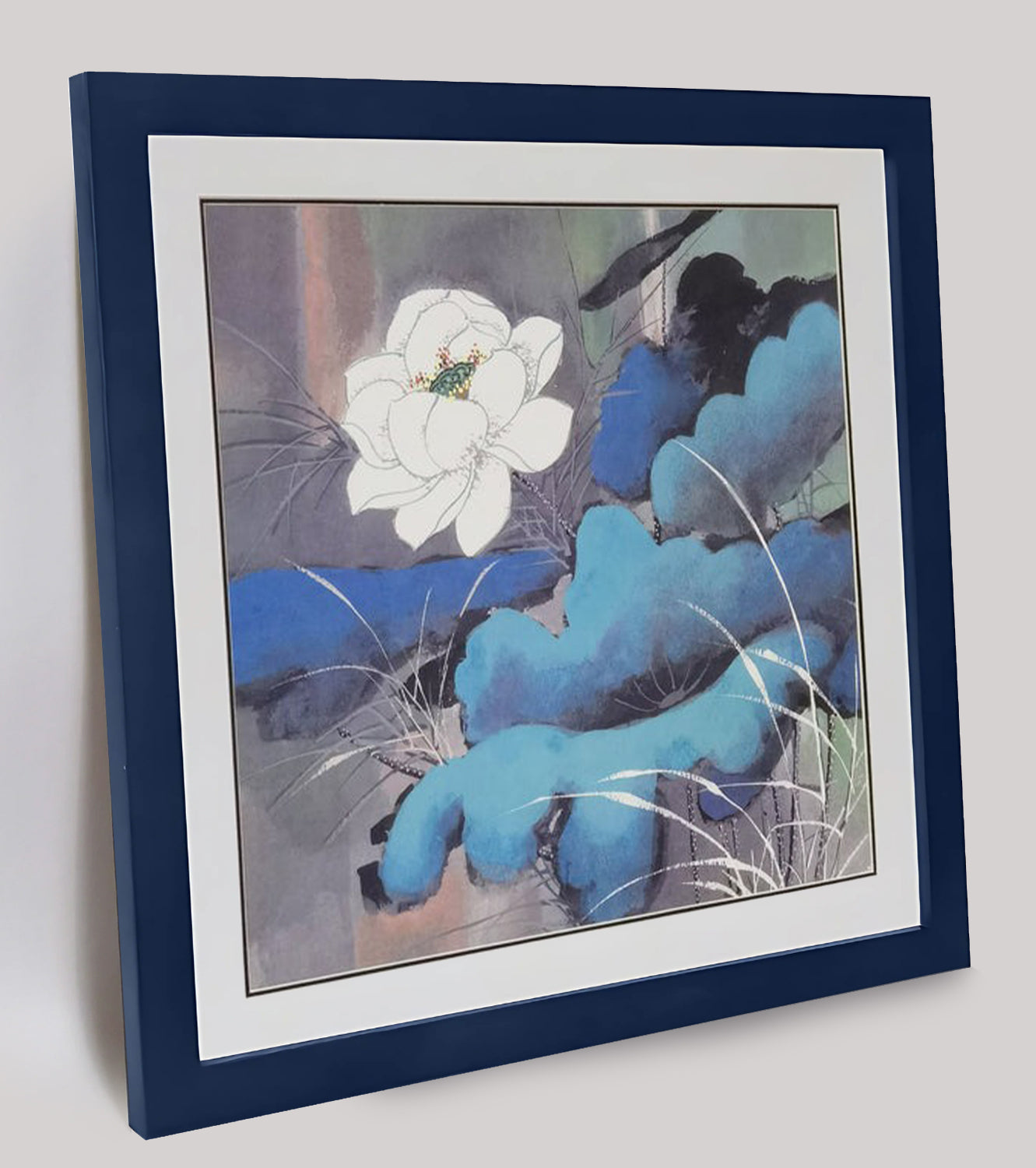 Hand-painted Pond Lily Artwork – Watercolor Technique, Premium MATT Paper, Natural Wood Frame, Multiple Sizes & Colors