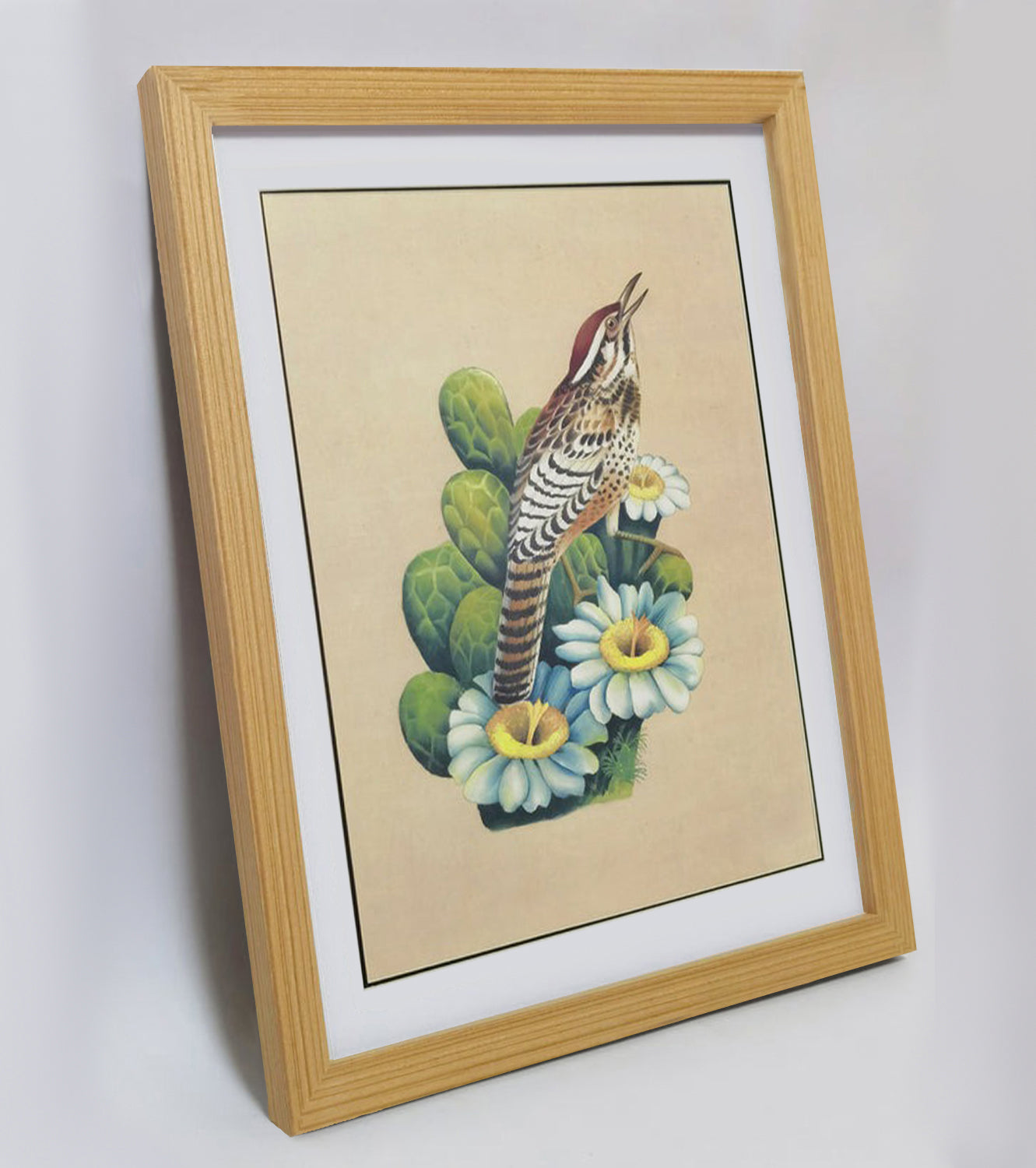 Arizona Brown-Crested Flycatcher Home Decor Print | Hand-Painted, High-Quality MATT Paper Print, Natural Wood Frame,Multiple Sizes &Colors