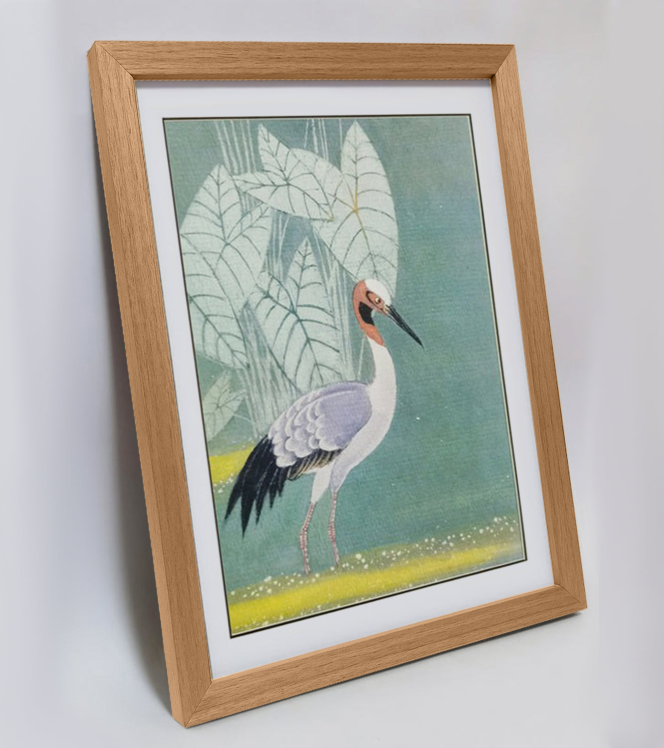 Hand-painted Red-necked Cormorant in Pond Artwork – Watercolor Technique, Premium MATT Paper, Natural Wood Frame, Multiple Sizes & Colors