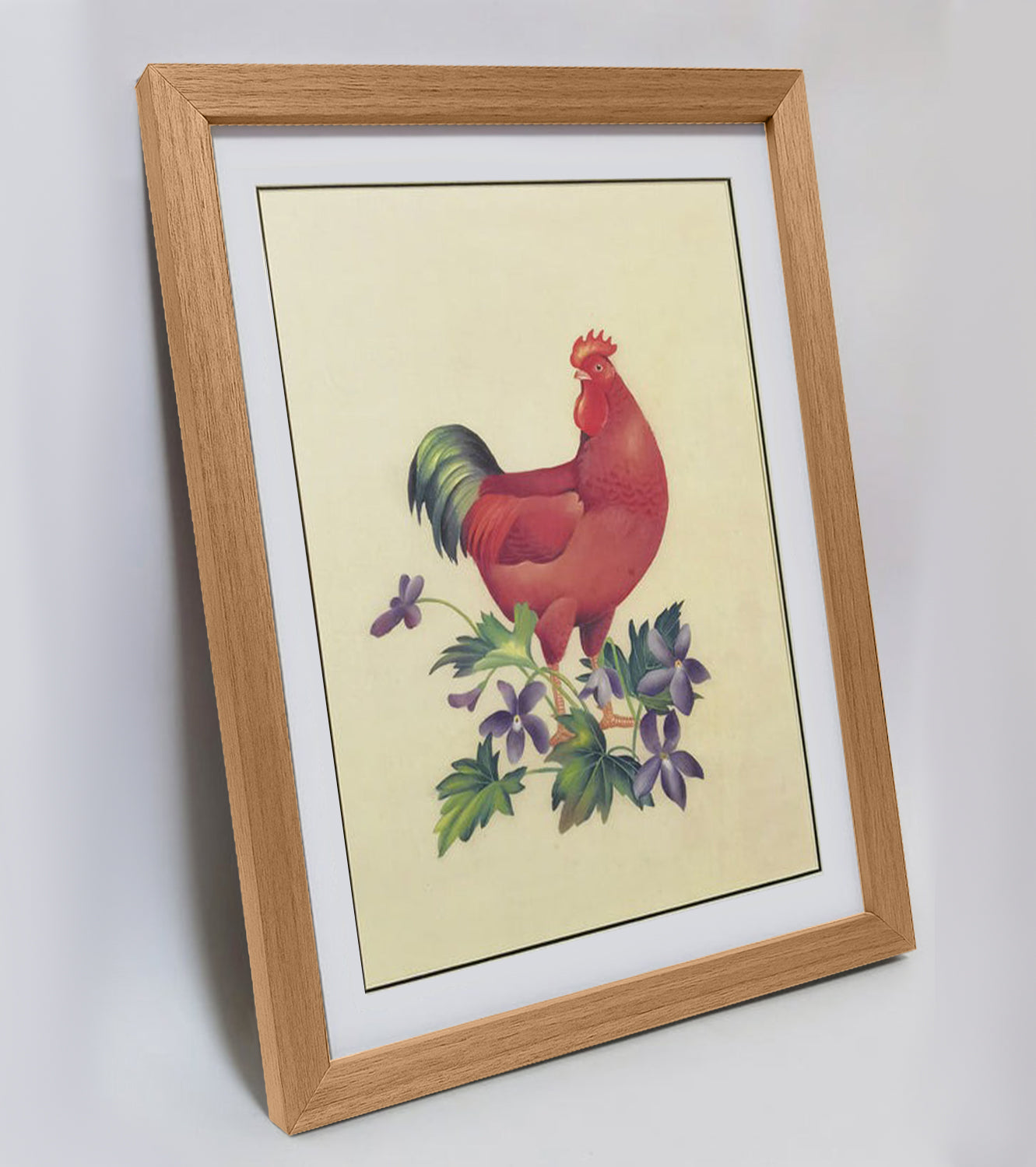 Rhode Island Rhode Warbler Art Print - Hand-Drawn & Digitally Printed on Premium Matte Paper, Natural Wood Frame, Multiple Sizes & Colors, Dual Display for Home & Office
