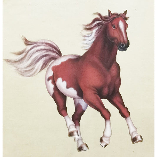 Hand-painted Ferghana Horse Artwork – Fine Brush Technique, Premium MATT Paper, Natural Wood Frame, Multiple Sizes & Colors