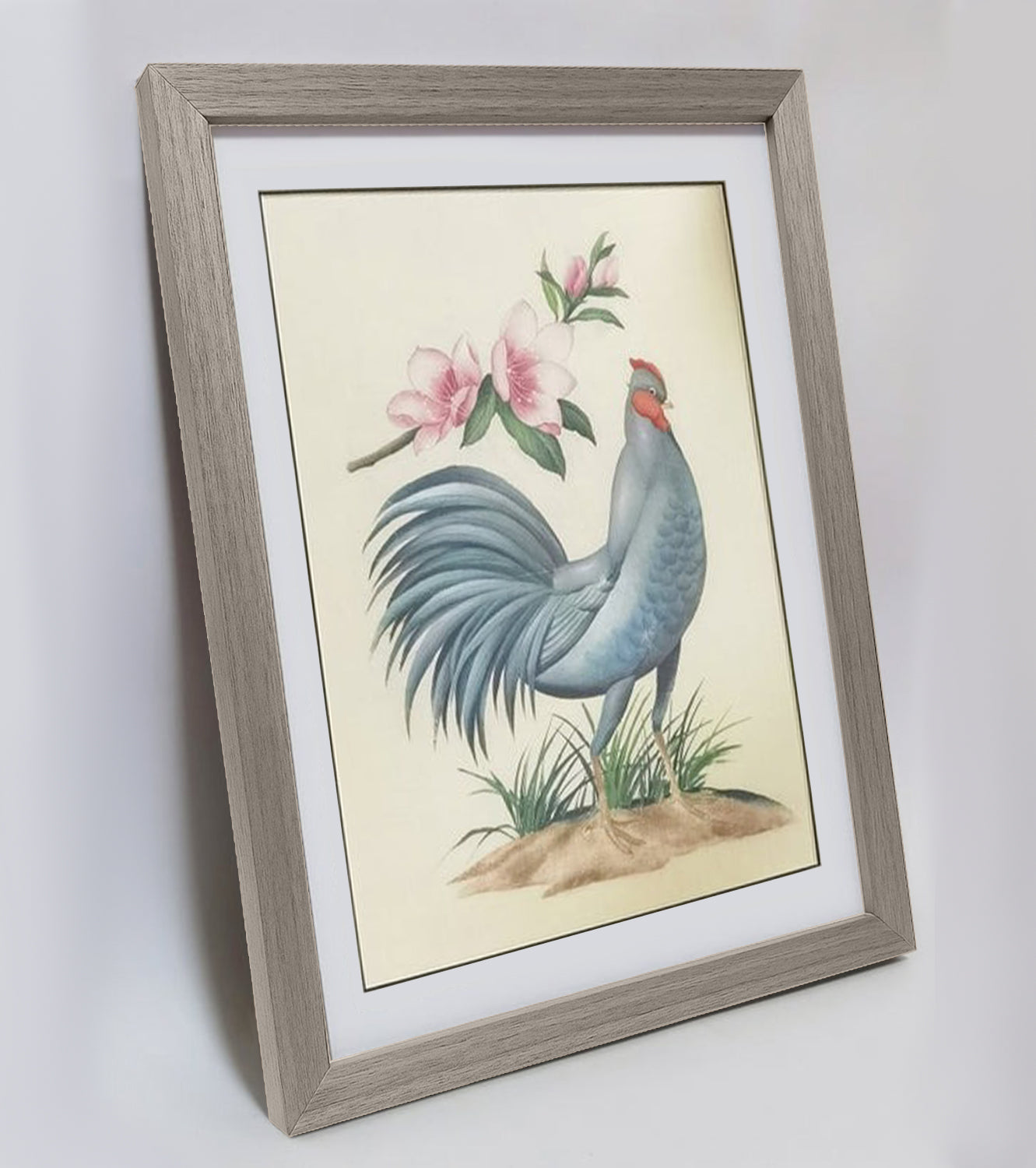 Delaware Blue Hen Hand-painted Art Print - Premium MATT Paper, Natural Wood Frame, Wall & Tabletop Décor, Multiple Sizes & Colors