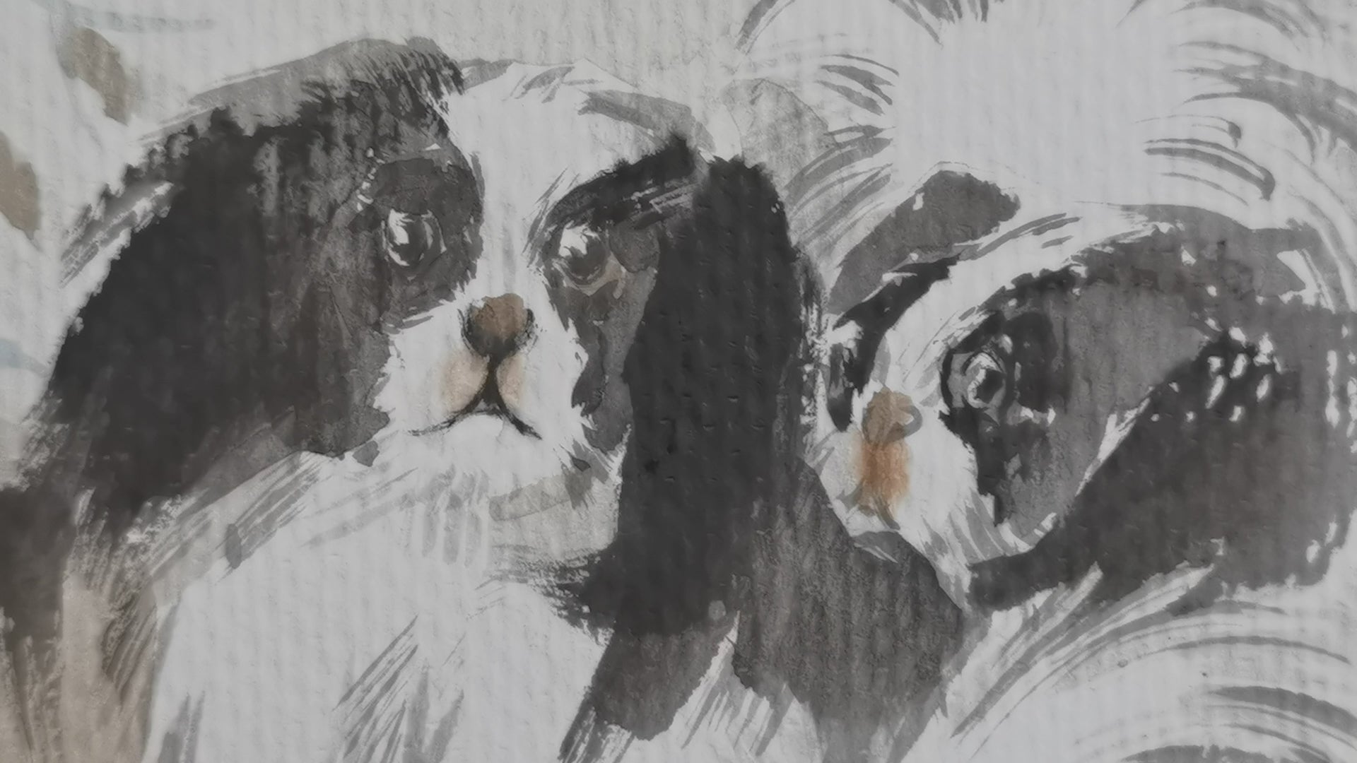 Pekingese Perception Handmade Art Printing Animal Dog Cute with Wood Frame