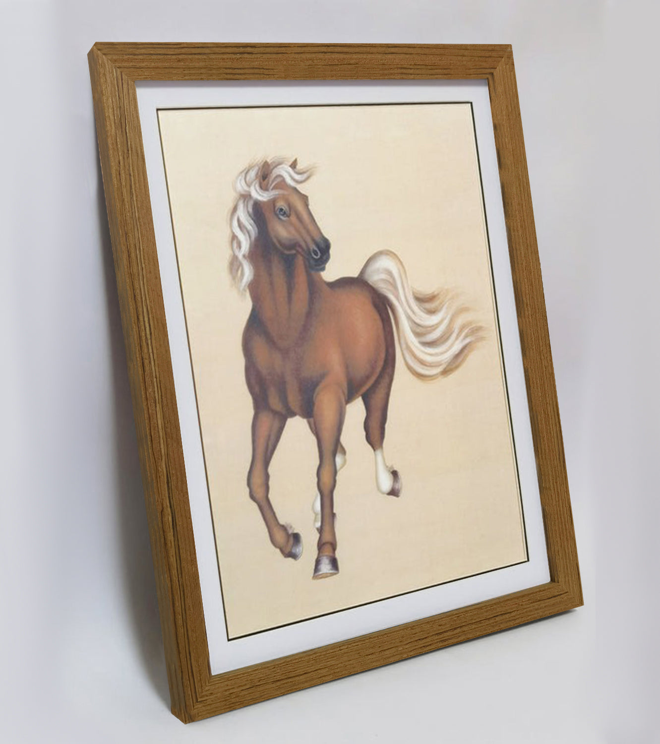 American Quarter Horse Artwork – Hand-painted Fine Art, Premium MATT Paper, Natural Wood Frame, Multiple Sizes & Colors