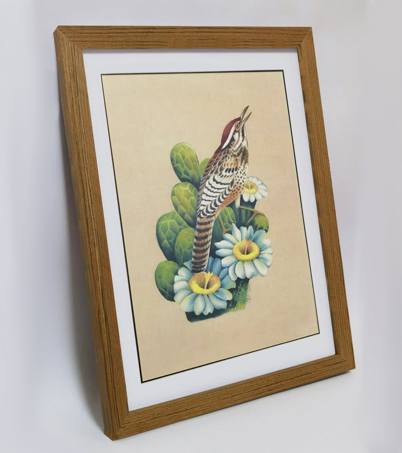 Arizona Brown-Crested Flycatcher Home Decor Print | Hand-Painted, High-Quality MATT Paper Print, Natural Wood Frame,Multiple Sizes &Colors
