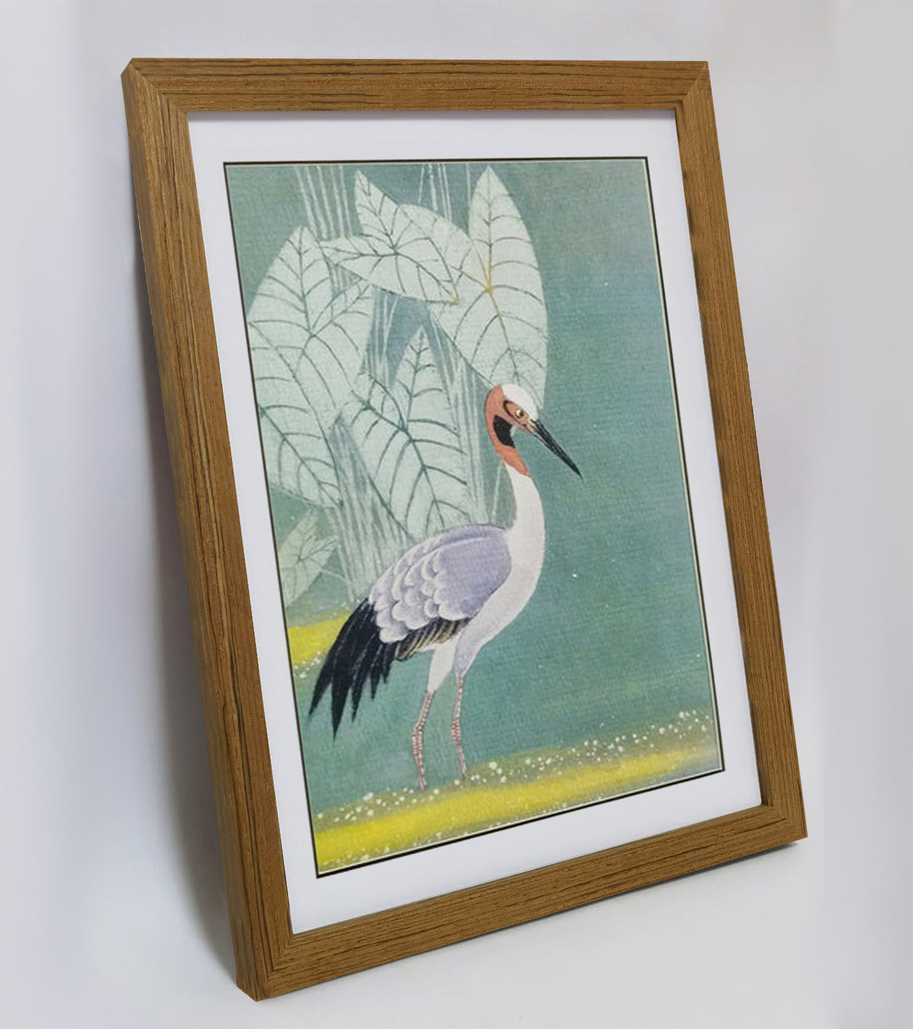 Hand-painted Red-necked Cormorant in Pond Artwork – Watercolor Technique, Premium MATT Paper, Natural Wood Frame, Multiple Sizes & Colors