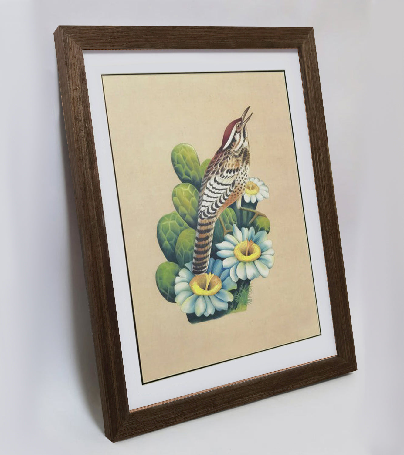 Arizona Brown-Crested Flycatcher Home Decor Print | Hand-Painted, High-Quality MATT Paper Print, Natural Wood Frame,Multiple Sizes &Colors
