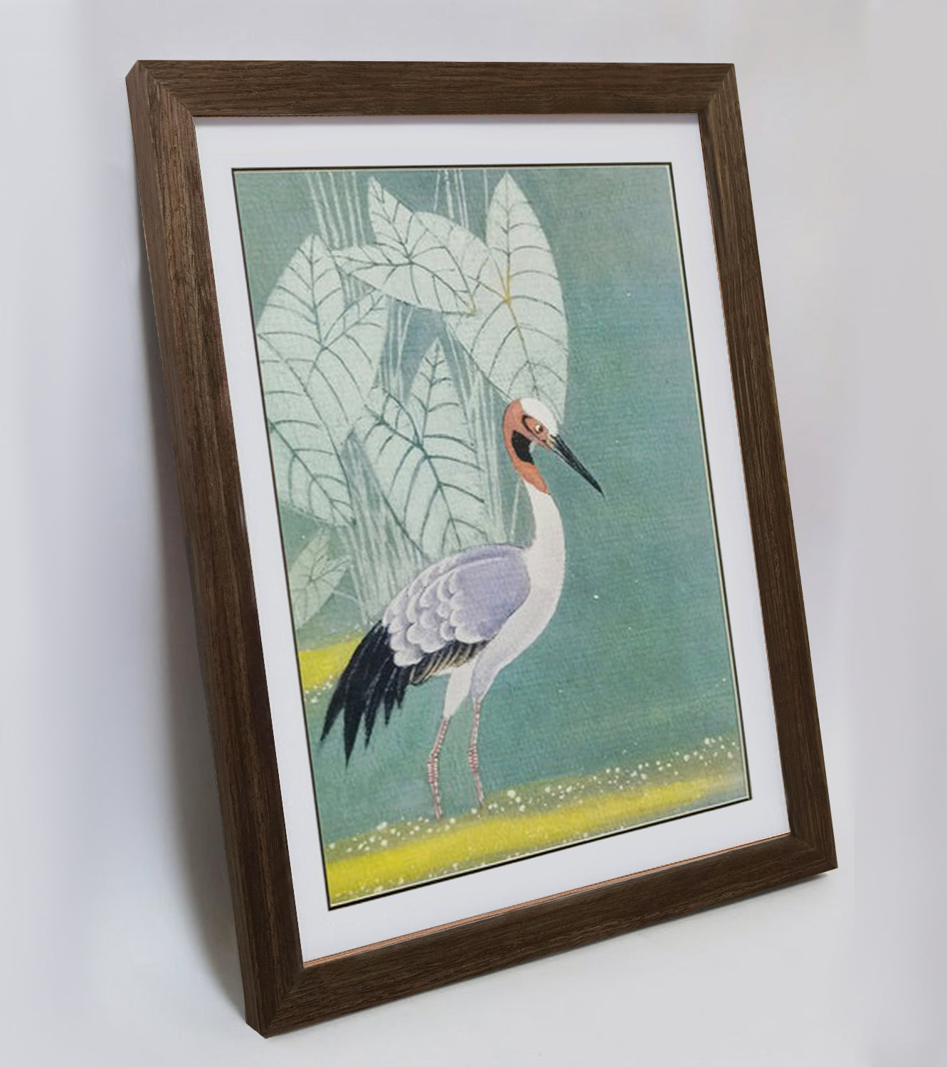 Hand-painted Red-necked Cormorant in Pond Artwork – Watercolor Technique, Premium MATT Paper, Natural Wood Frame, Multiple Sizes & Colors