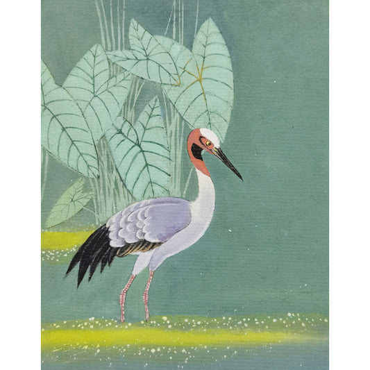 Hand-painted Red-necked Cormorant in Pond Artwork – Watercolor Technique, Premium MATT Paper, Natural Wood Frame, Multiple Sizes & Colors