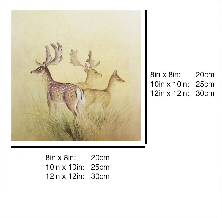 Deer Herd Handmade Painting Art Solid Wood Framed Poster Picture Print Artwork