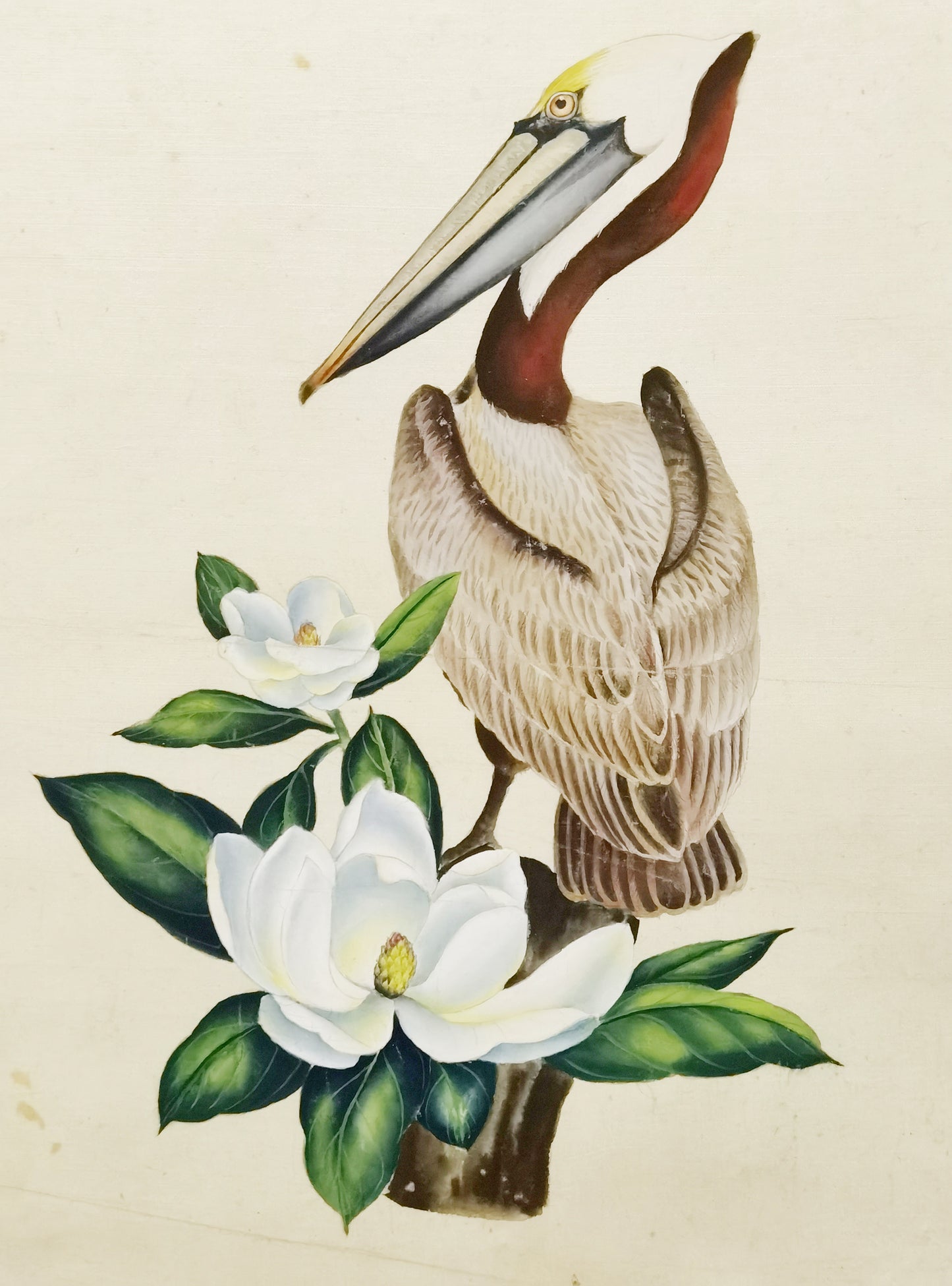 Östlicher Braunpelikan, Staatsvogel von Louisiana, handgefertigtes Gemälde, gerahmtes Poster, Bild, Druck, Kunstwerk – kostenloser Versand