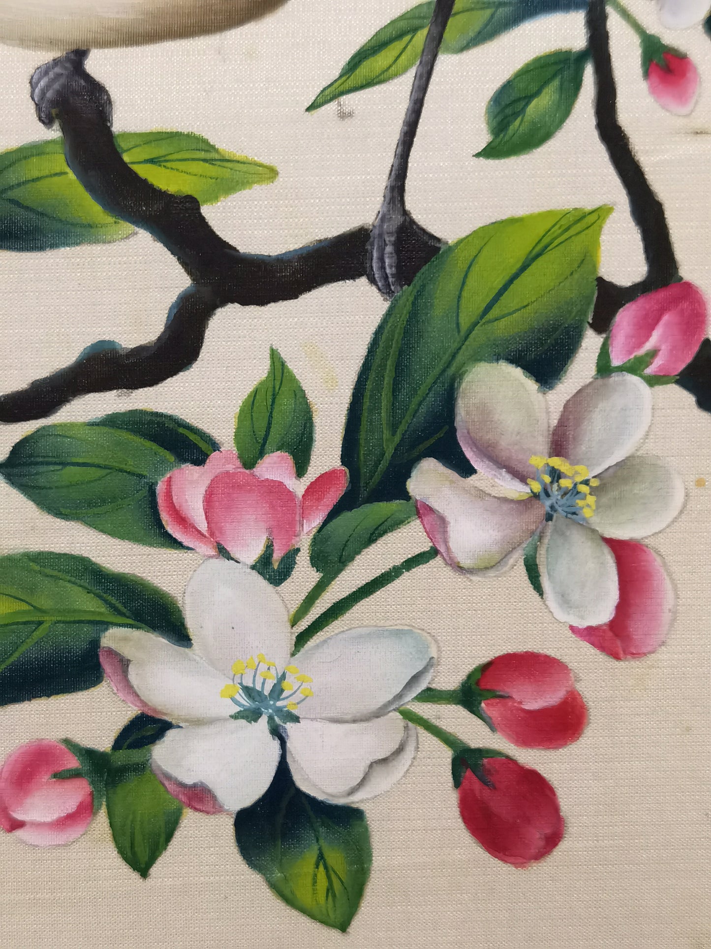 Northern Mockingbird State Bird Handmade Art Printing Arkansas Apple Blossom with Wood Frame