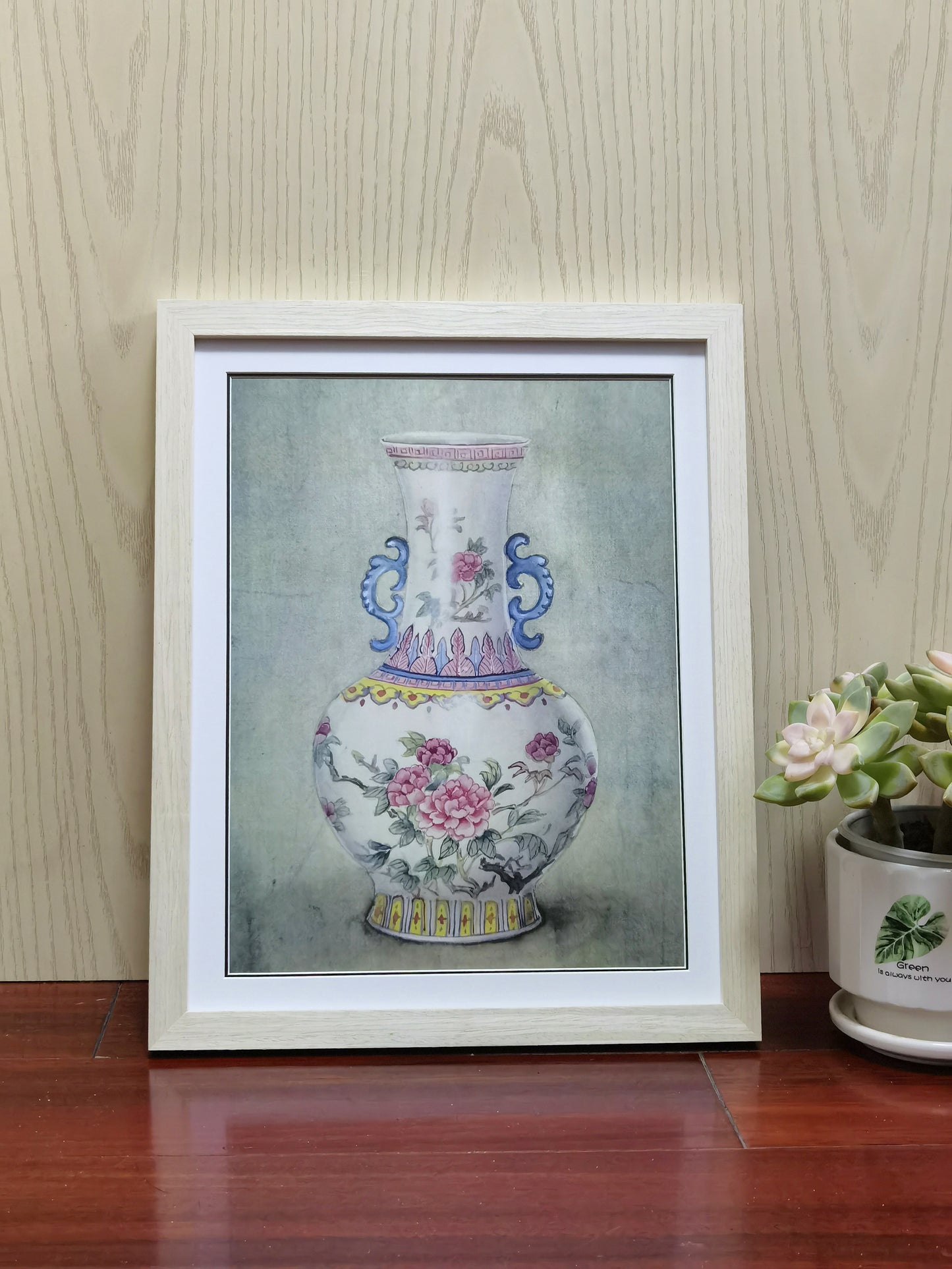 China Porzellan Vase Stillleben Handgefertigte Malerei Kunst Gerahmtes Poster Bild Druck Kunstwerk - Kostenloser Versand