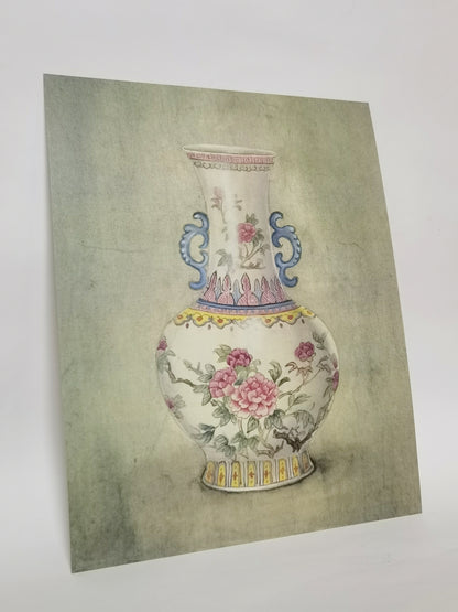 China Porcelain Vase Stilllife Handmade Painting Art Solid Wood Framed Poster Picture Print Artwork