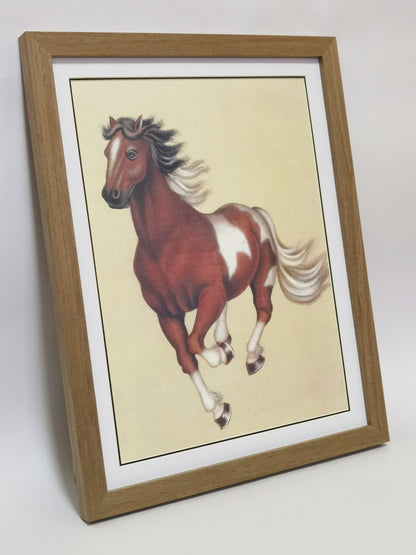 Clydesdale Horse Handmade Painting Art Solid Wood Framed Poster Picture Print Artwork