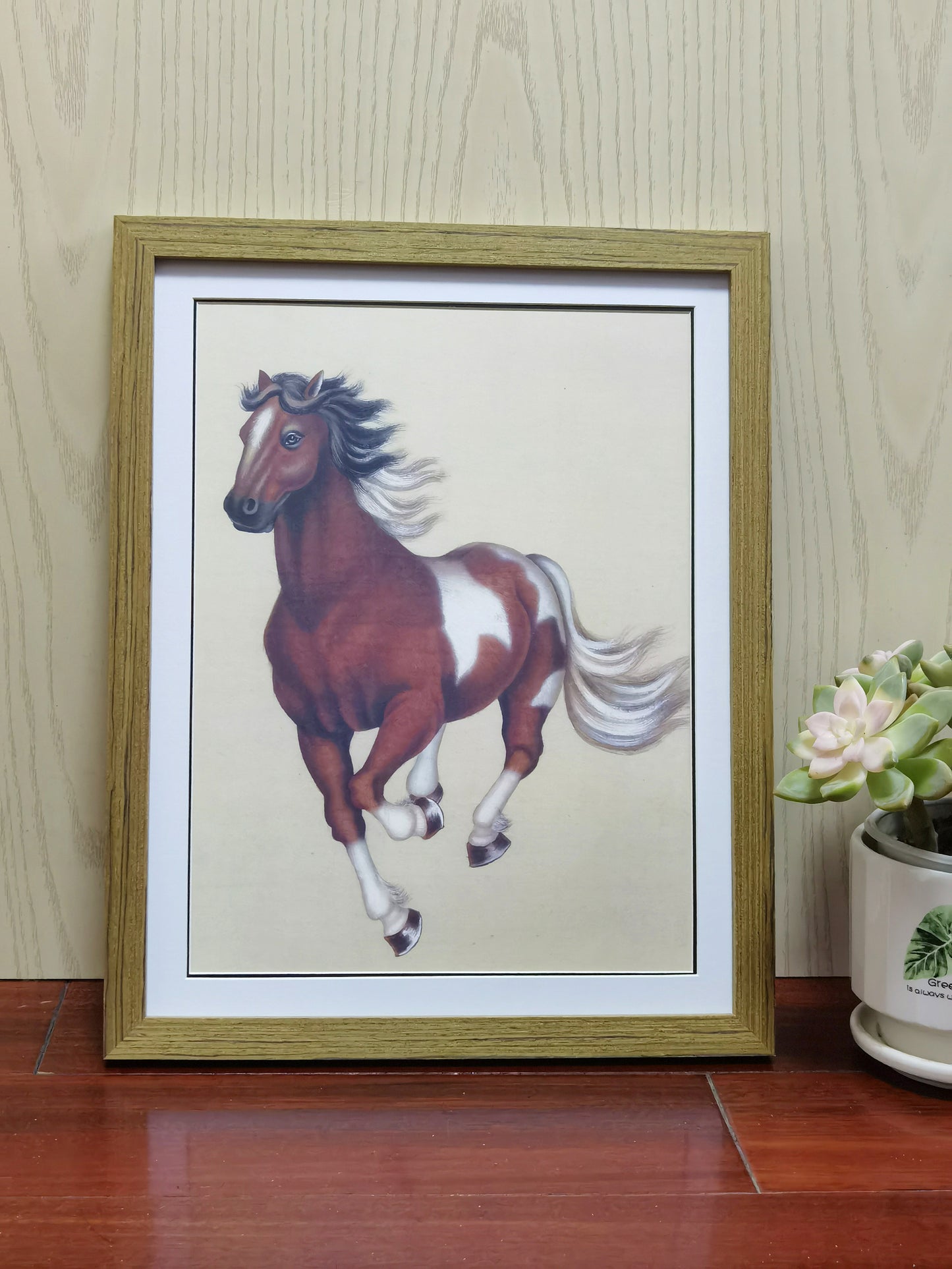 Clydesdale Horse Handmade Painting Art Solid Wood Framed Poster Picture Print Artwork - Free Shipping