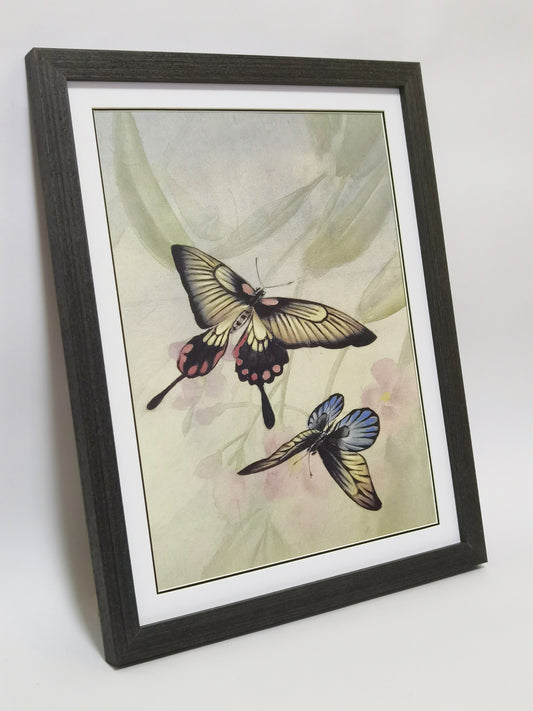 Butterfly Be-In-Love Handmade Painting Art Solid Wood Framed Poster Picture Print Artwork - Free Shipping