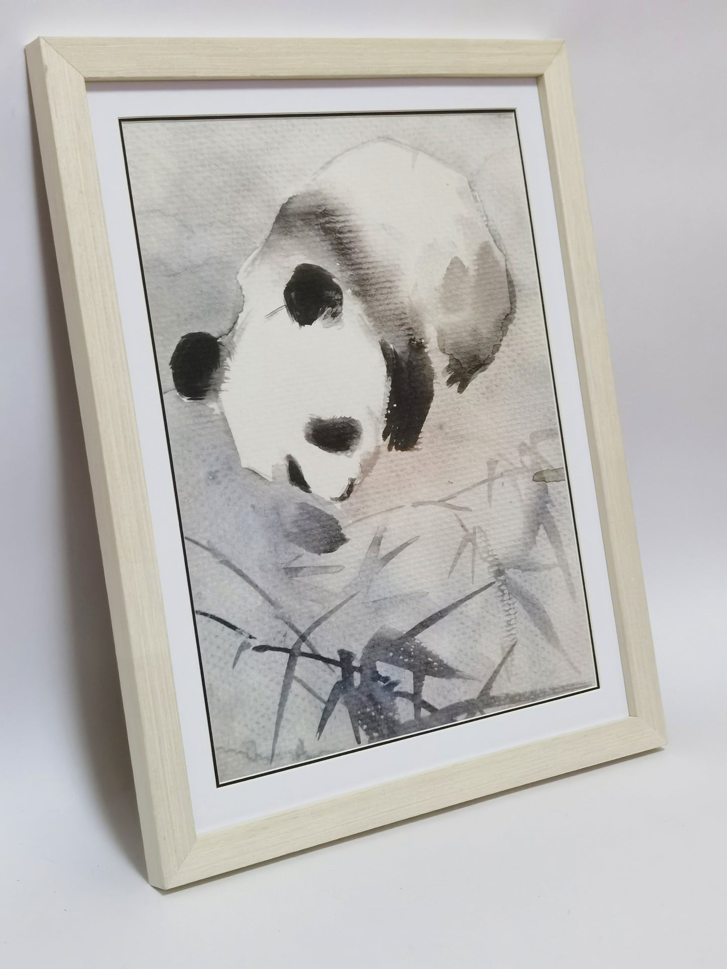 Panda Playful Cute Landscape Handmade Painting Art Solid Wood Framed Poster Picture Print Artwork - Free Shipping